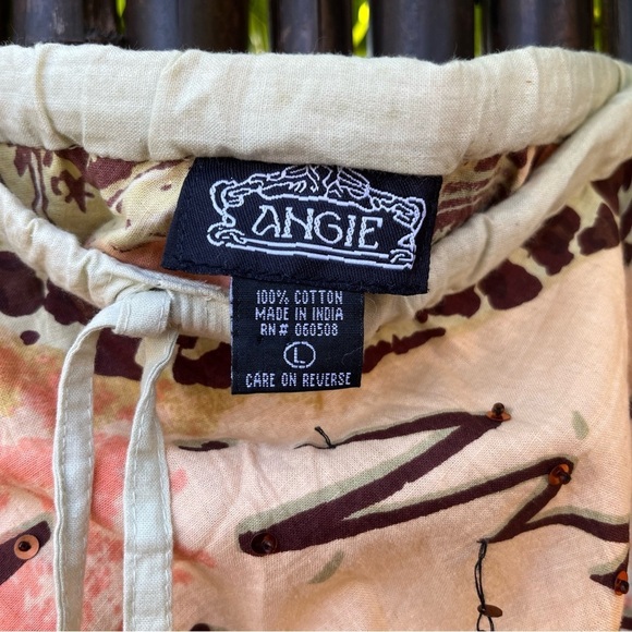 🌼 Vintage Angie Cotton Skirt Drawstring Waist • Size Large - Picture 2 of 6